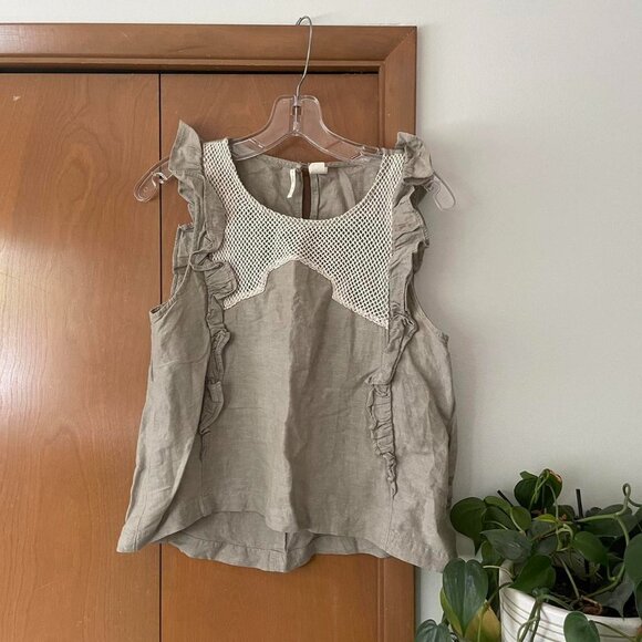 Levi’s light sage green linen sleeveless top - Picture 1 of 4